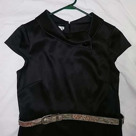 Black London Time Dress Size 10 Polyester - Picture 6 of 8